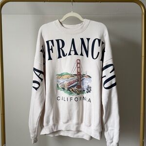 Abercrombie & Fitch White San Francisco California Graphic Crewneck Men’s Large